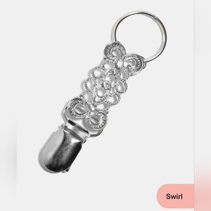 Swirl Silver Hat Clip BNIB